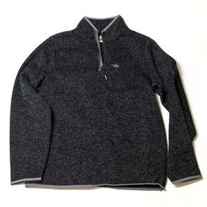 Dockers Quarter Zip Fleece Sweater, Black/Gray
